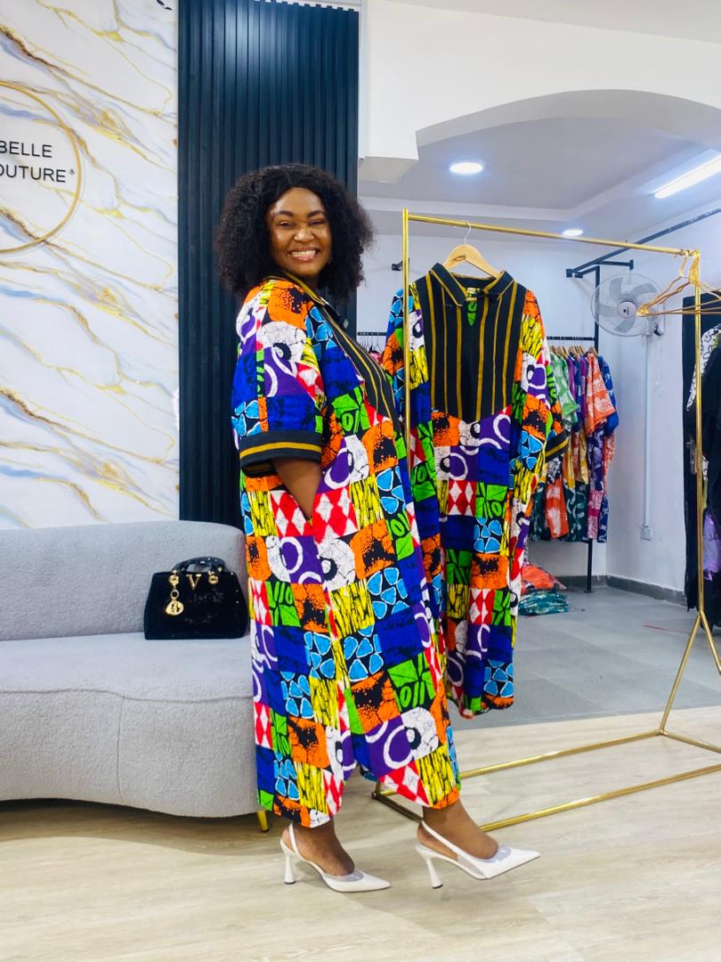 Model in evening gown